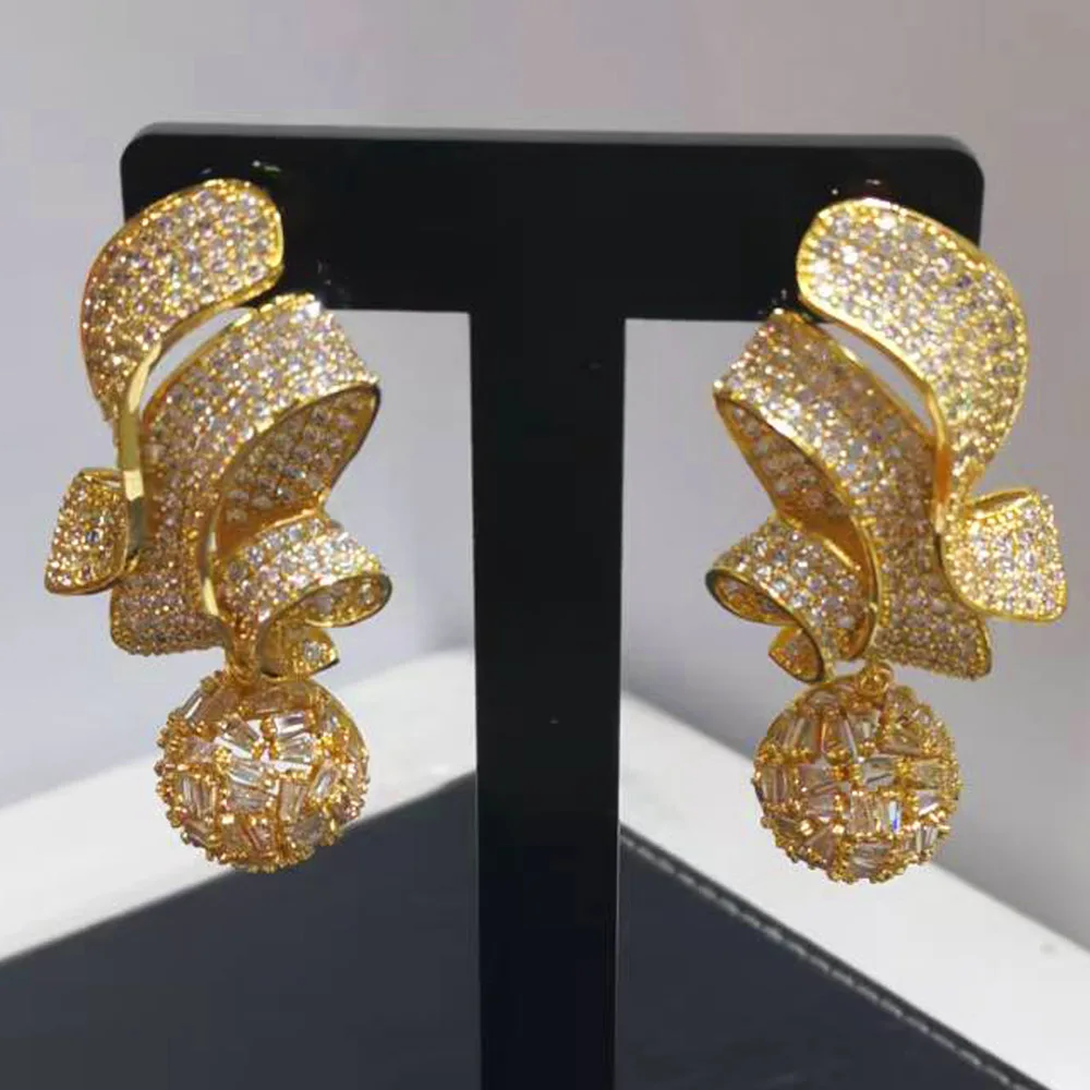 

Missvikki Fashion Favorite Luxury Pendant Earrings Collection Full Micro Cubic Zirconia Paved Wedding Bridal Earring For Women