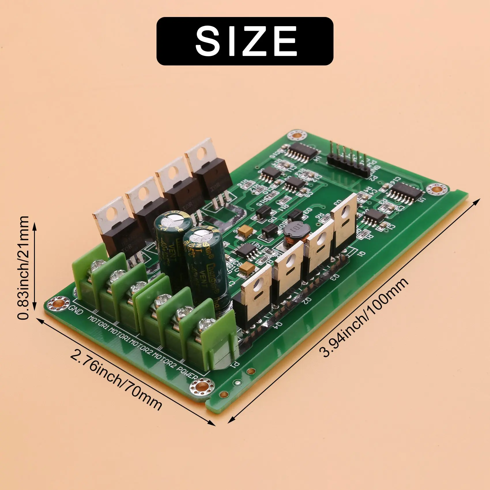 H-Bridge DC Dual Motor Driver PWM Module DC 3~36V 15A Peak 30A IRF3205 High Power Control Board for Arduino Robot Smart Car TQ