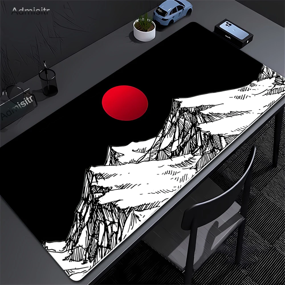 Landscape Mountain Sunset Black Cartoon Mouse Pad 90x40cm HD Print Rubber Mouse Pad XXL Extended Pad Mouse Computer Big Carpet