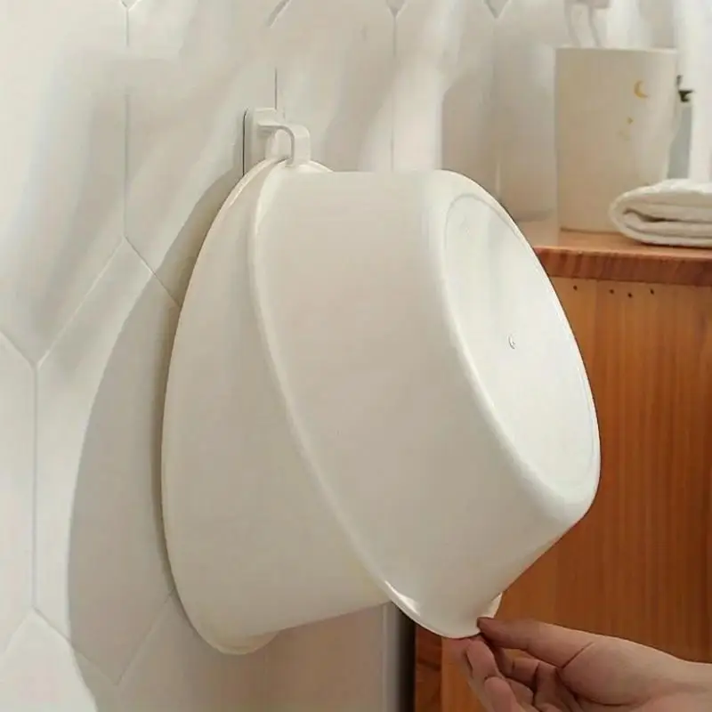10Pcs Washbasin Hooks Adhesive Storage Rack Wall Hung Bathroom Kitchen Organizer