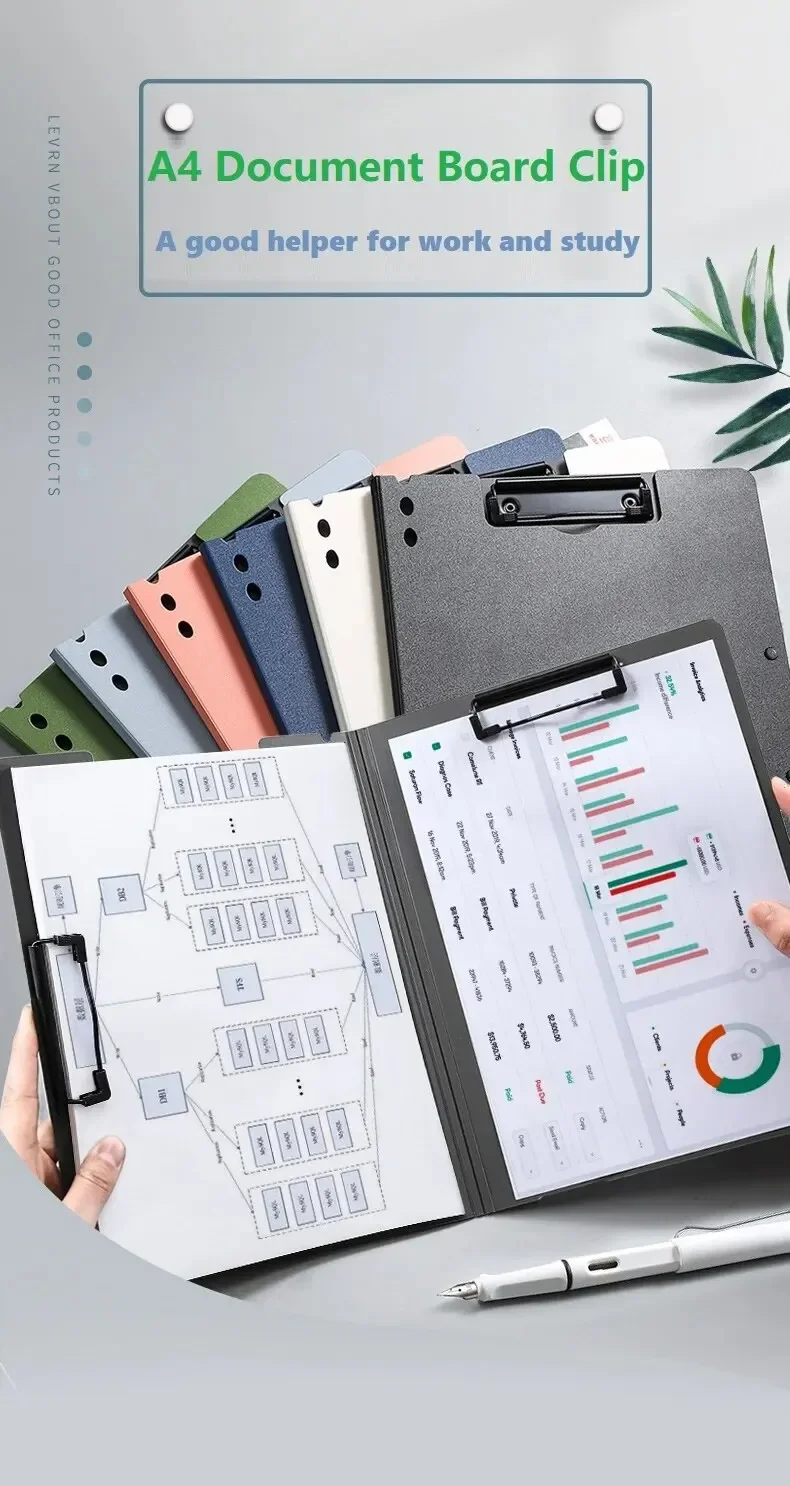 1 Stück A4-Aktenordner, Dokumentenorganizer, Klemmbrett mit Abdeckung, A4-Papiermappe für Geschäft & Schule, Schreibwaren & Bürobedarf – Detail 5