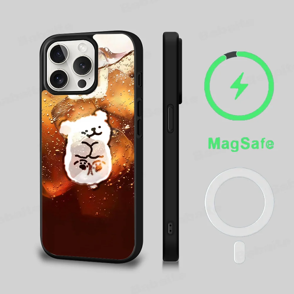 L-Line P-Puppy Maltese Phone Case Magesafe Magnetic Wireless Charge Case For iPhone 16 11 12 13 14 15 Pro Max Plus Mini