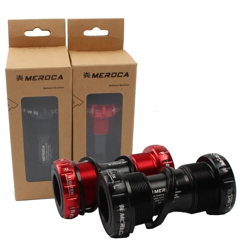 MEROCA BB68 Bicycle Bottom Bracket for mtb holowtech central movement bearing 24/24mm BSA 68-73mm CrankSet parts Ceramic shaft