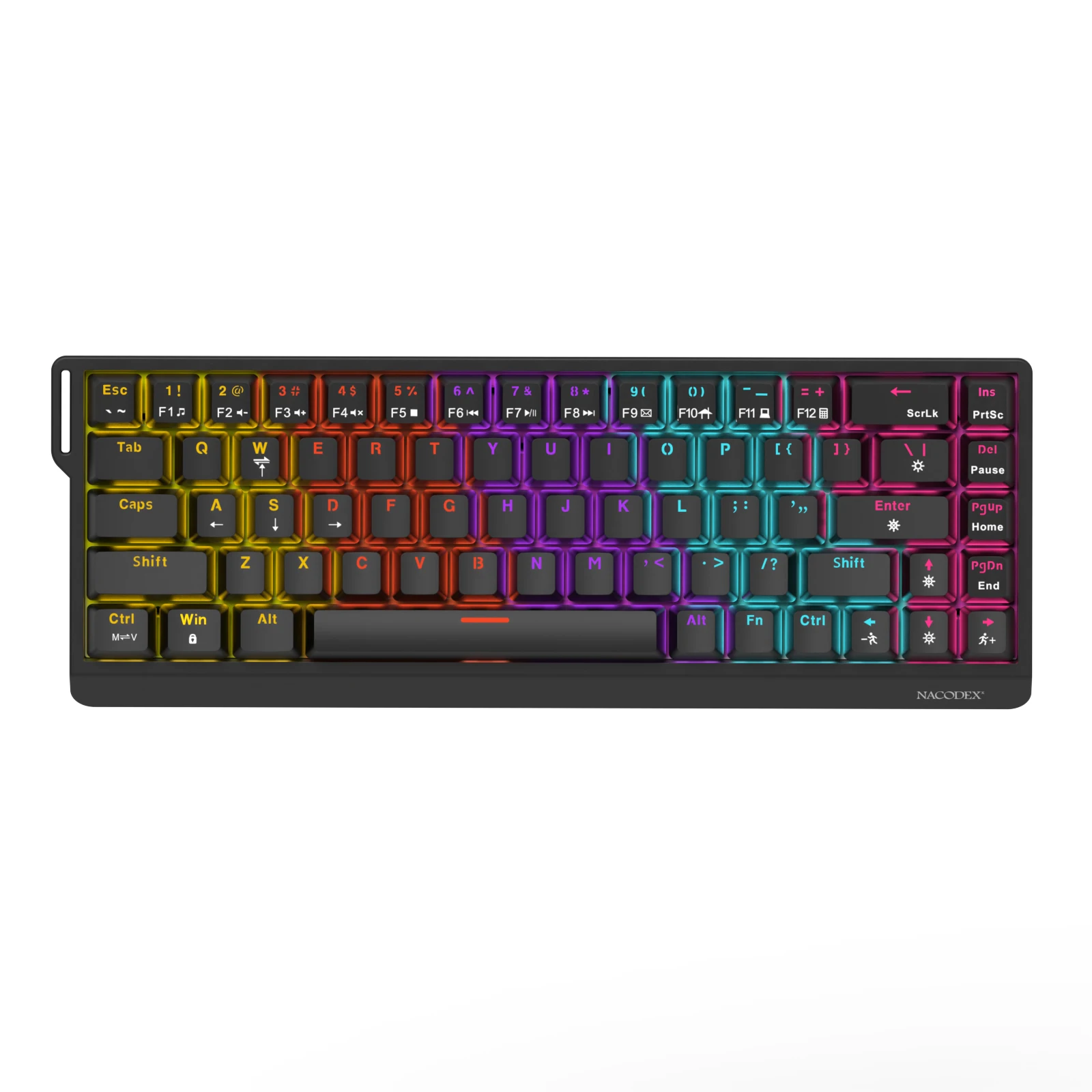 Clavier mécanique filaire AJAZZ NK68 V2, design compact 65 %, clavier 68 touches avec rétroéclairage coloré pour PC, Plug and Play