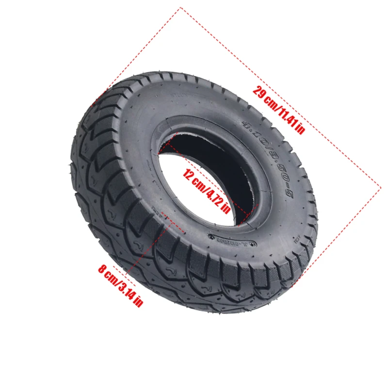 Durable 4.10/3.50-5 Scooter Tire Set: Inner Tube and Outer Tire for 12-Inch Wheel Models