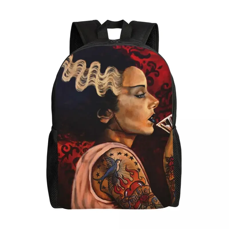 Bride Cocktail Tattoo Art Travel Backpack Women Men School Computer Bookbag Frankenstein Monster College Student Daypack Bags