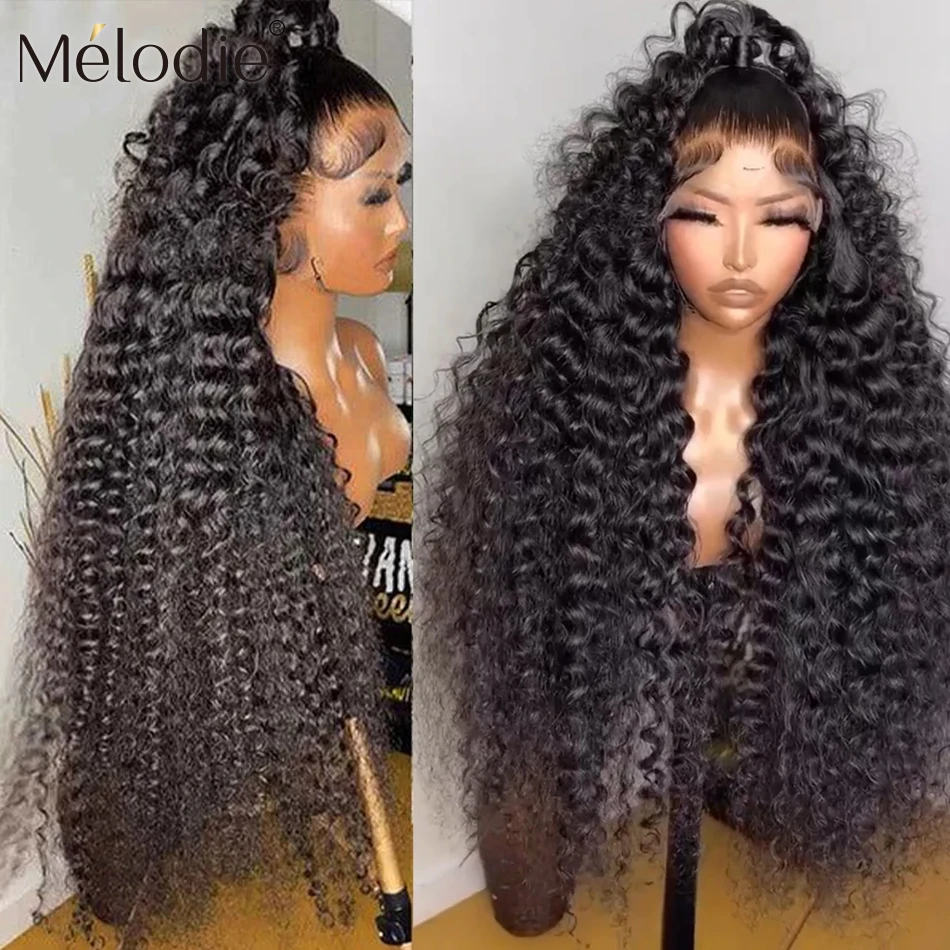 Melodie Curly Wigs 13x6 Human Hair Lace Frontal Wig HD Loose Deep Wave 13X4 Transparent Front Glueless 250 Density