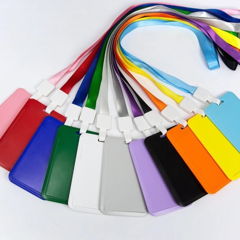 Slide‑Type Staff ID Badge Card Holder With Lanyard Employee Name Tag IC ID Access Control Card Protective Sleeve