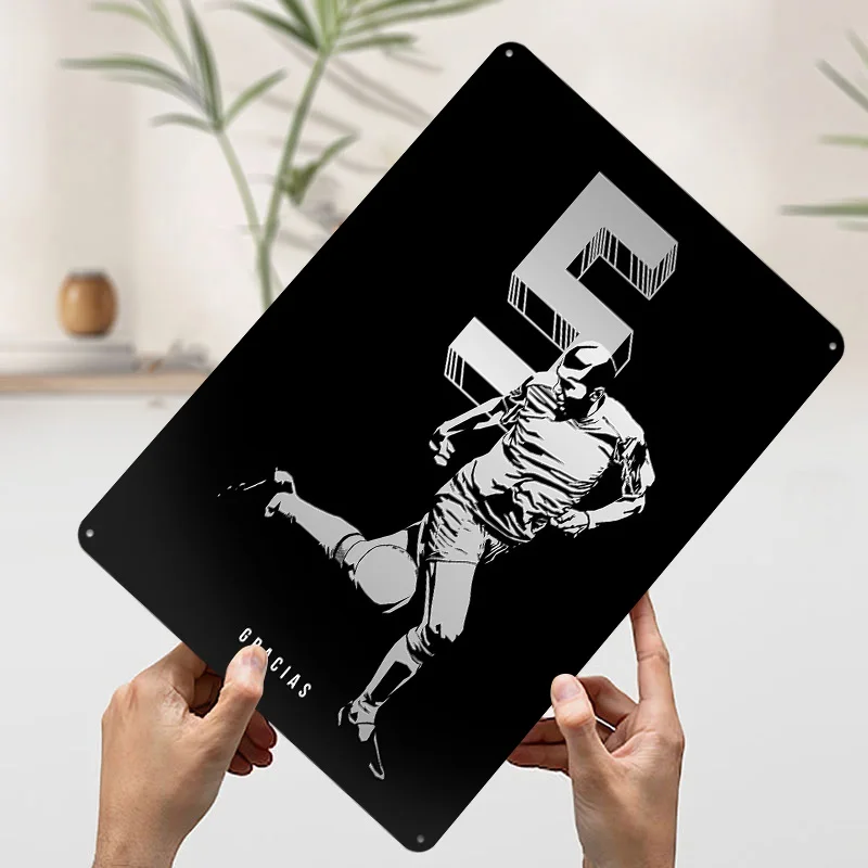 Zinedin Zizou Zidane التوضيح صفيح ملصق مخصص جدار الفن خمر علامات معدنية ريترو القصدير اللوحة لتزيين الألعاب #3