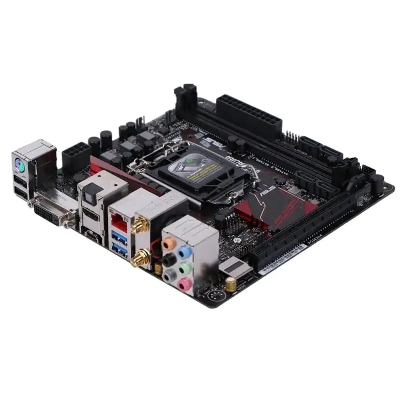 Imagem -04 - Placa-mãe Asus B150 Placa-mãe B150i Pro Gaming Wifi Aura Mini-itx Cpu Soquete Lga 1151 para Cpu 7ª e 6ª Geração