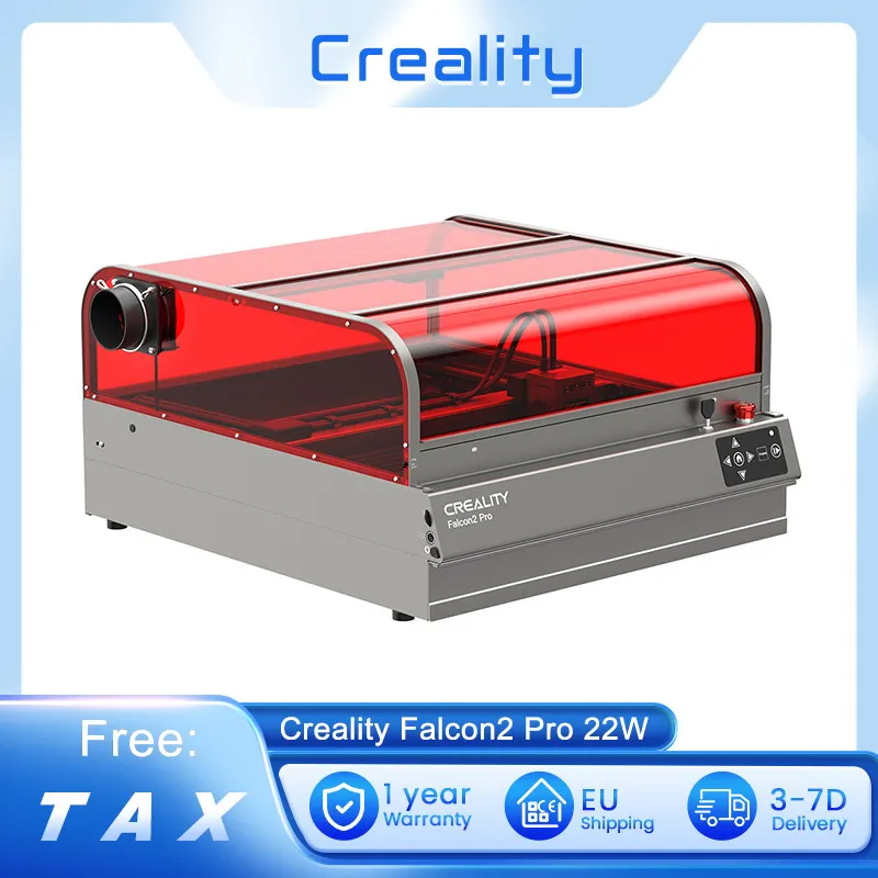 Creality Falcon2 Pro 22W Laser Engraver FDA Class1 Safety Certification Built-in Camera, Fence Type Protection Strip, 400x415mm