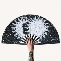 In The Dark Mushroom Folding Fan  Vibrant Neon Psychedelic Design Handheld PP Material for Parties Raves Halloween 6