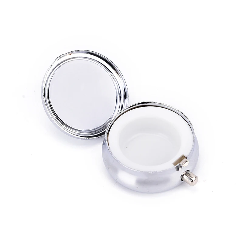 Travel Round Metal Pill Box Medicine Organizer Capsule Container Portable Jewellery Stud Earrings Holder Gift Small Storage Case