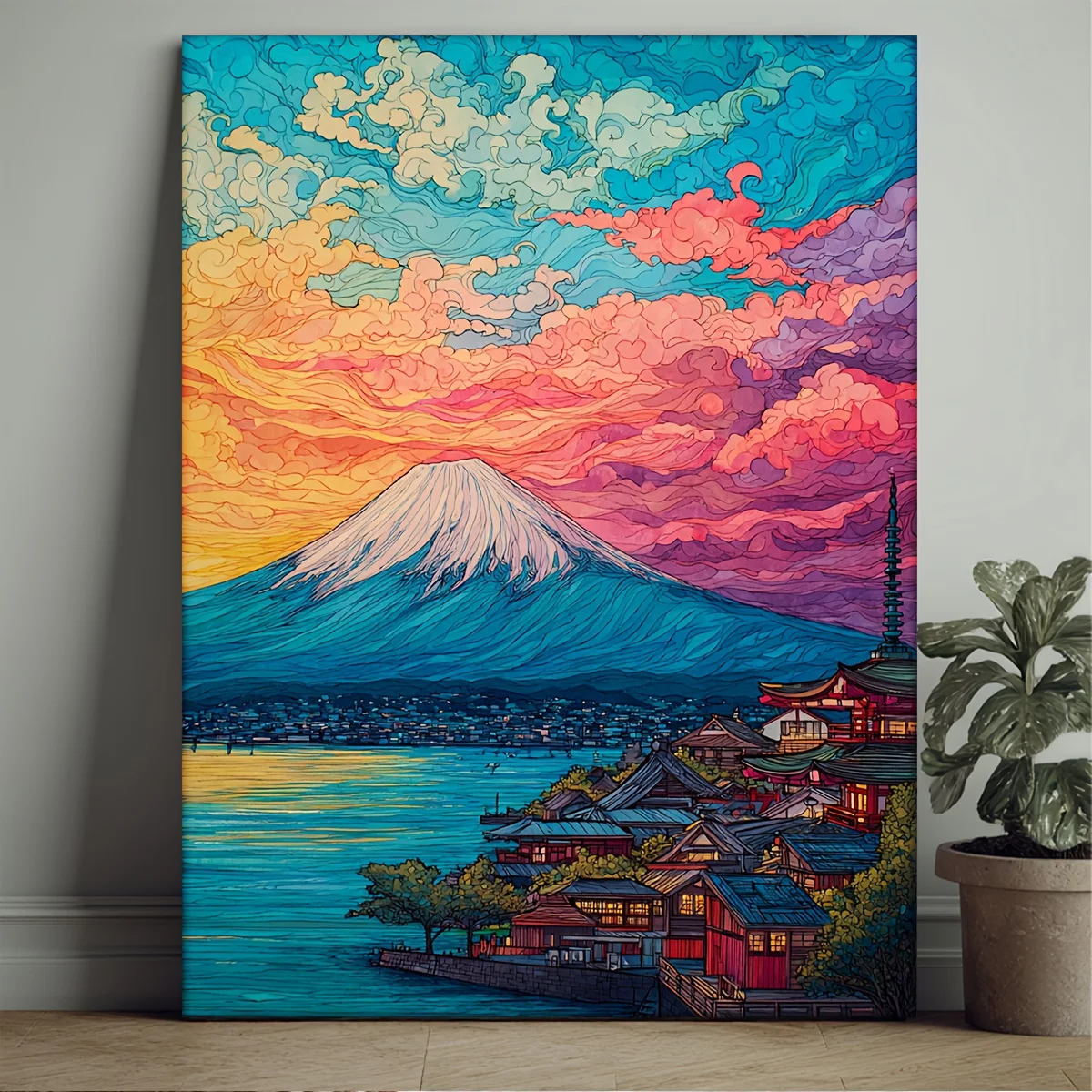 

500/1000/1200/2000PCS Puzzles for Adults Manga Style Japanese Mount Fuji Scenery,Jigsaw Puzzles Brain Games Gifts Home Decor
