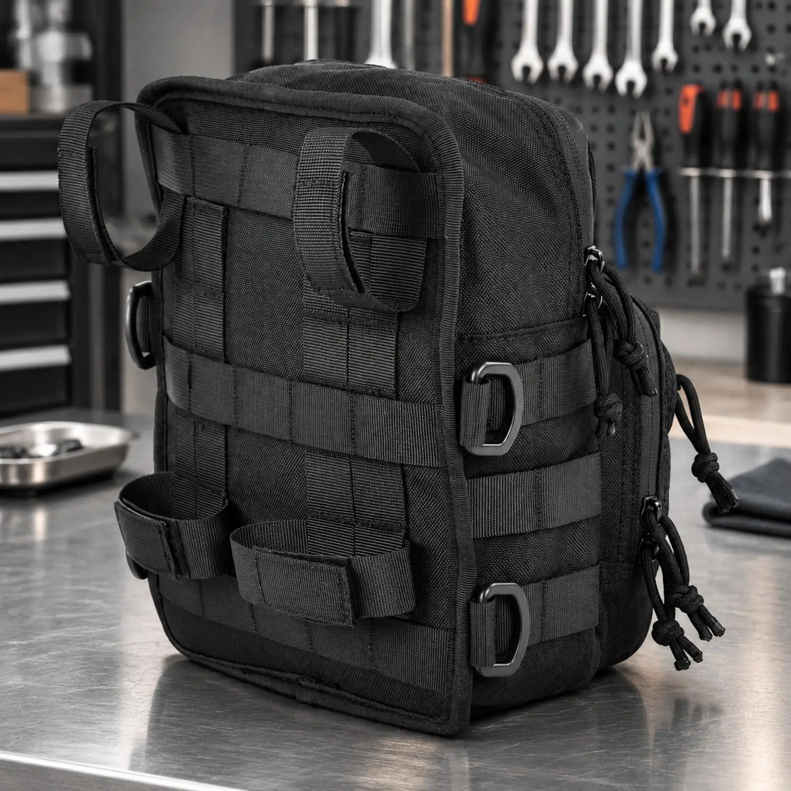 Motorcycle Storage Bag Structured Motorcycle Luggage Bag with Storage Compartments Multi-Compartment for Daily Commuters