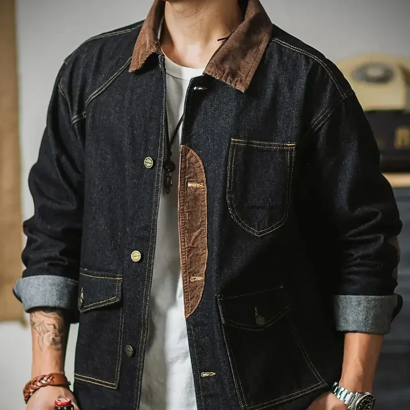 Denim Jackets Man Button Casual Cargo Trendy Fast Cowboy Coat for Men Delvery Cheap Price Stylish Original Lxury Aesthetic Y2k