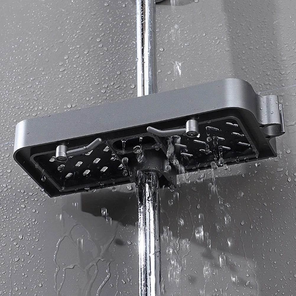 

2pcs No Drilling Shower Bar Rack Slide Bar Bath Shower Head Holder Gel Shampoo Organizer Toiletries Holder Bathroom Shower Rack