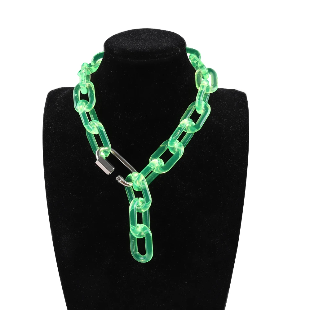 Fishsheep Acrylic Chain Necklace Transparent 9