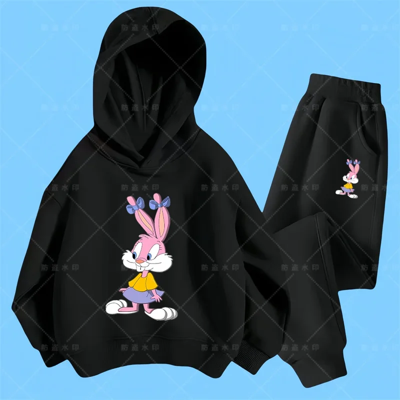 2024 autumn Bugs Bunny Sweatshirt Boy Sweatshirt girls Bugs Bunny Sweatshirt Hoodies Pant 2Pcs Kids Tracksuits Children Clothing