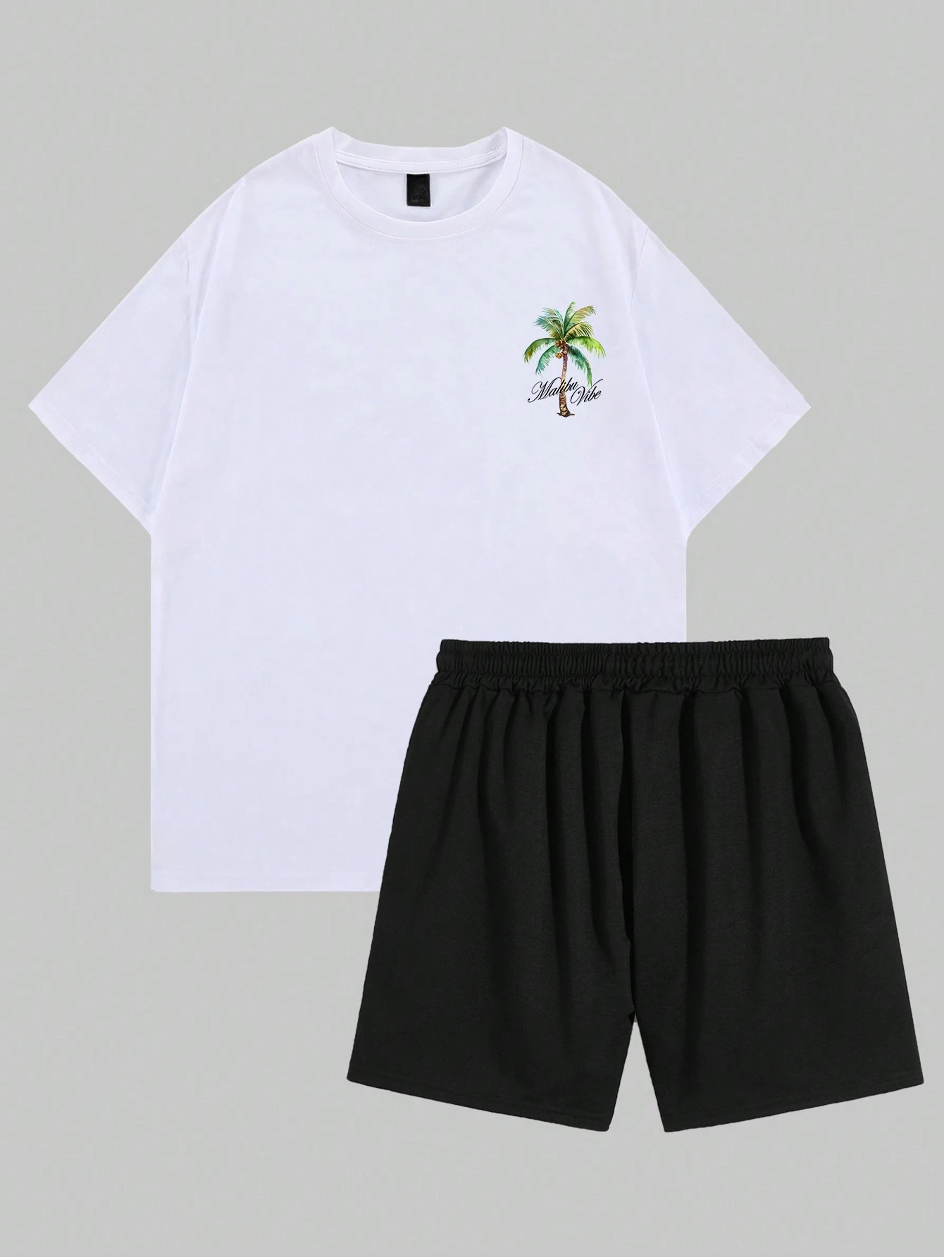 ฤดูร้อน Men's Street ชุดลําลองแฟชั่น Coconut Tree กางเกงขาสั้นผู้ชายแขนสั้นชายหาดลมกลางแจ้ง Comfort Trend Wear