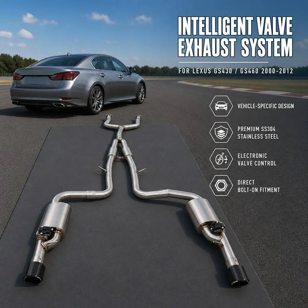 For Lexus GS430/GS460 2000-2012 SS304 Stainless Steel Electronic Valve Exhaust, High-performance cat Back Exhaust
