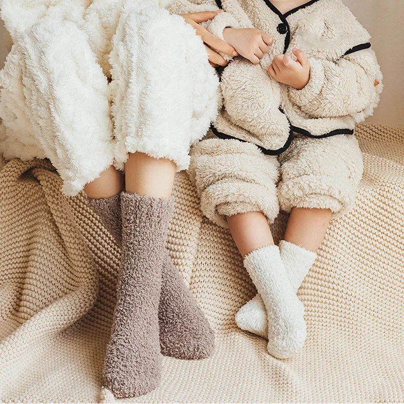 Winter Warm Thick Baby Girls Boys Socks Newborn Kids Sock Terry Anti Slip for Infant Solid Color Children Clothes Accessories