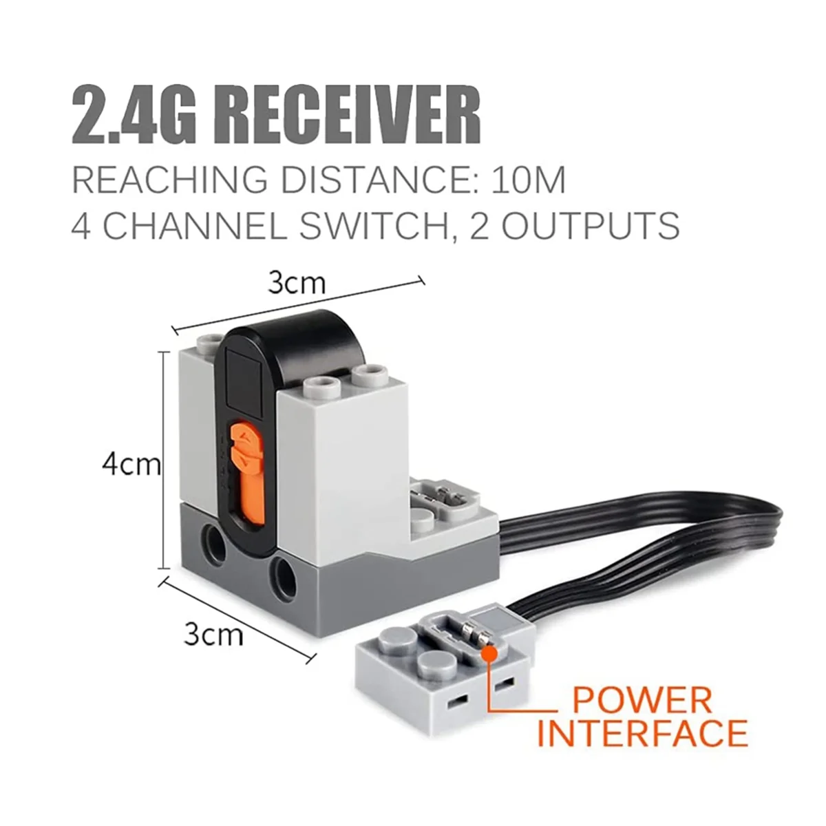 BAAA-Power Functions Parts MOC Building Blocks Train Track Motor Battery Box Infrared Speed Remote Control Receiver Style A