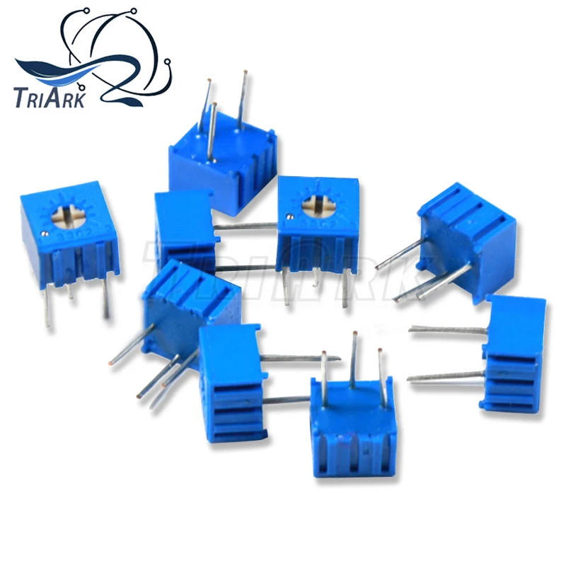 10PCS 3362P Trimmer Potentiometer 100R 200R 500R 1K 2K 5K 10K 20K 50K 100K 500K 1M Ohm Adjustable Resistance 3362P 103