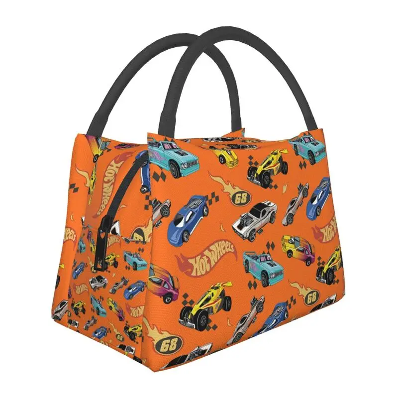 Sport Car Hot Wheels Acceleracers Thermal Insulated Lunch Bags Women Resuable Lunch Container for Travel Storage Meal Food Box
