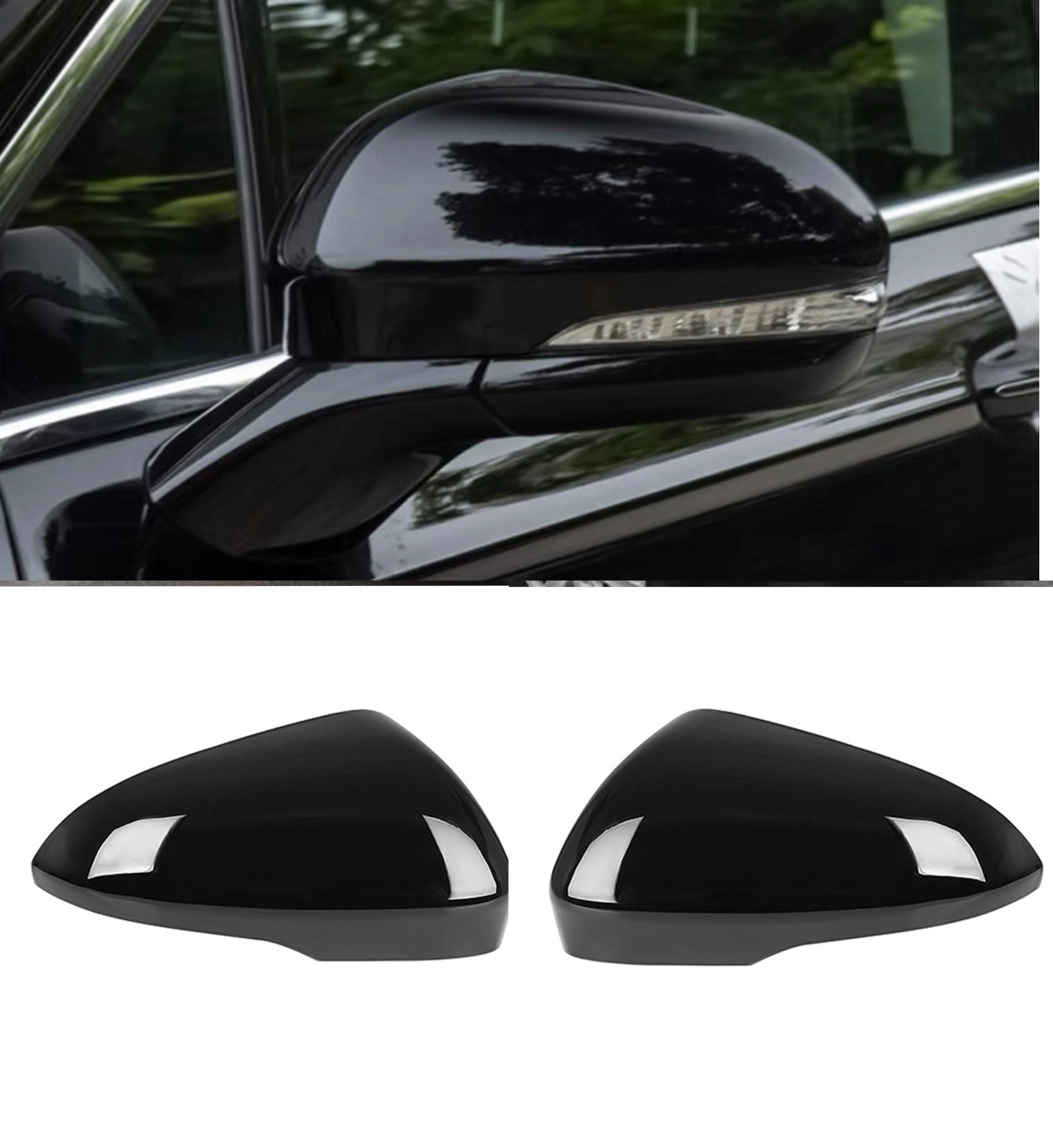 

Car Front Side Rearview Mirror Cover for Ford Fusion 2013 2014 2015 2016 2017 2018 2019 2020 Glossy Black