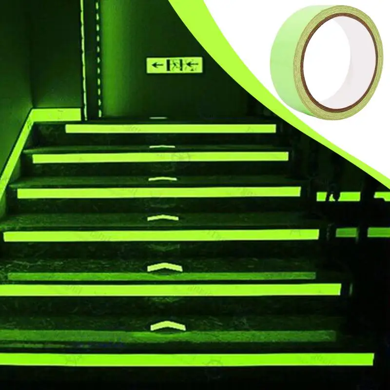 Glow In The Dark Tape Fluorescent Stickers Tape Green Luminous Tape Warning Glow in the Dark Can Be Cut Night Light Strip