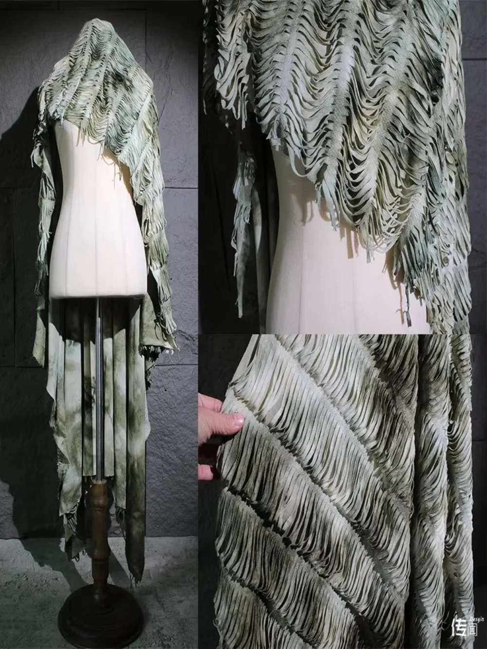 

Tie Dyed Jacquard Fabric for Green Hanfu Dress Fashion Clothing Designer By The Yard Cloth Diy Sewing Material