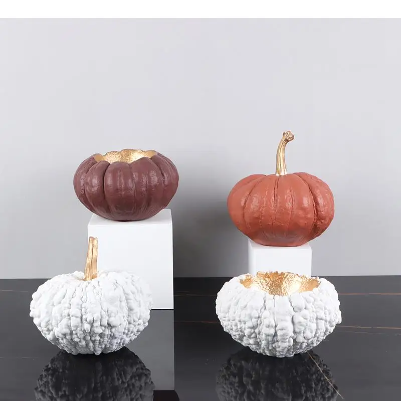 

Simulation Pumpkin Gold Plated Statue Modern Decor Resin Crafts Fruits Sculpture Room Aesthetics Decoration Ornaments
