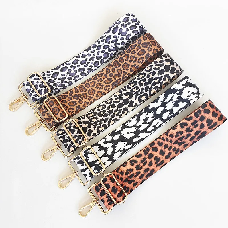 Color Leopard Print Fashion Bag Accessories 5CM Wide Shoulder Strap Adjustable Single Shoulder Oblique Span Long Shoulder Strap
