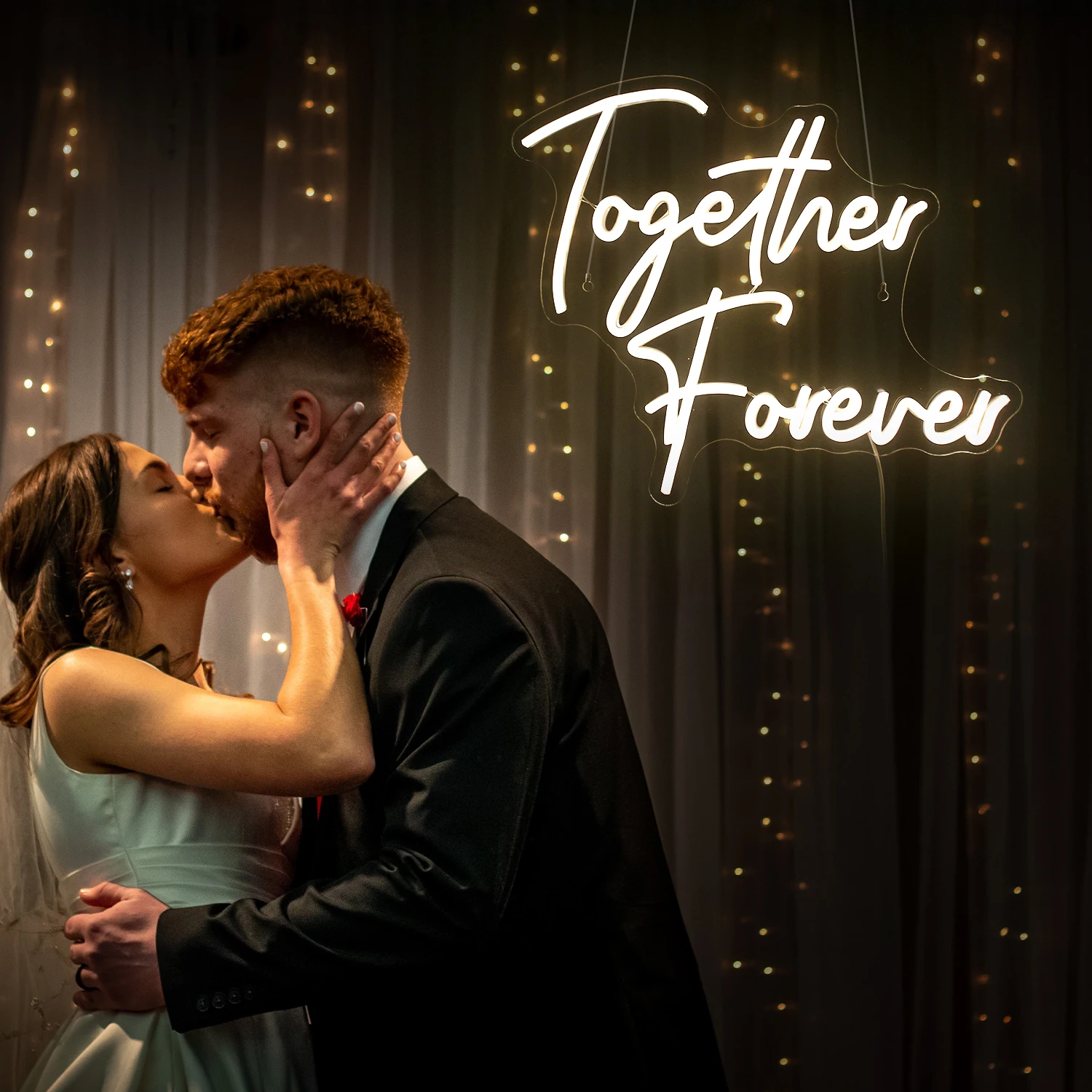 Ineonlife Together Forever Wedding Neon Sign Gifts Party Room House Wall Decoration Art Personalized Couple Llluminated Lamps