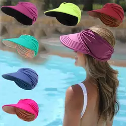 Fashion Summer Sun Protection Hats Flexible Double-sided Hat Anti-UV Visor Hat Wide Brim Baseball Cap Women Beach Cap