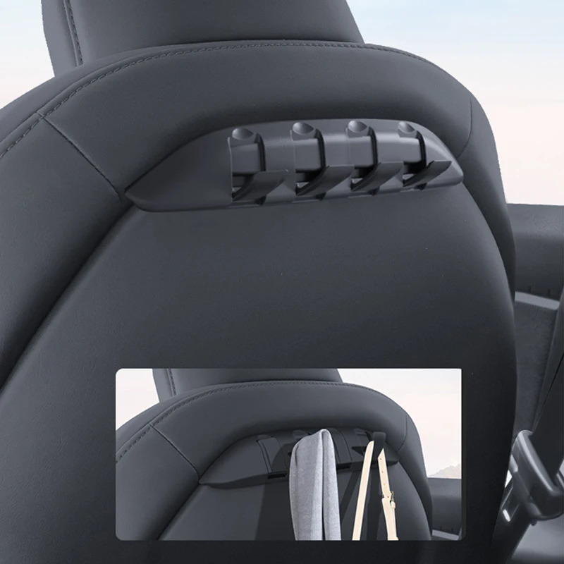 For Tesla Model 3 Y Car Seat Hidden Hooks Purse Bag Hanger Back Seater Headrest Bracket Hanger Car Accessories