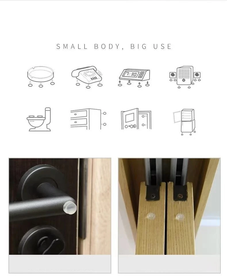 50pcs Door Stops Black Buffer Cabinet Bumpers Catches Silicone Furniture Pads Self Adhesive Rubber Damper Cushion Protective