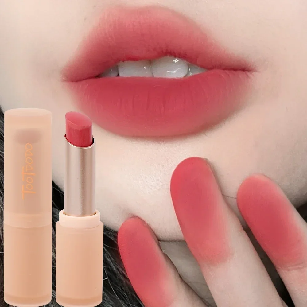 Lápiz labial mate de terciopelo, tazas antiadherentes de Color Natural, brillo de labios sólido, barras de labios hidratantes duraderas resistentes al agua, cosméticos