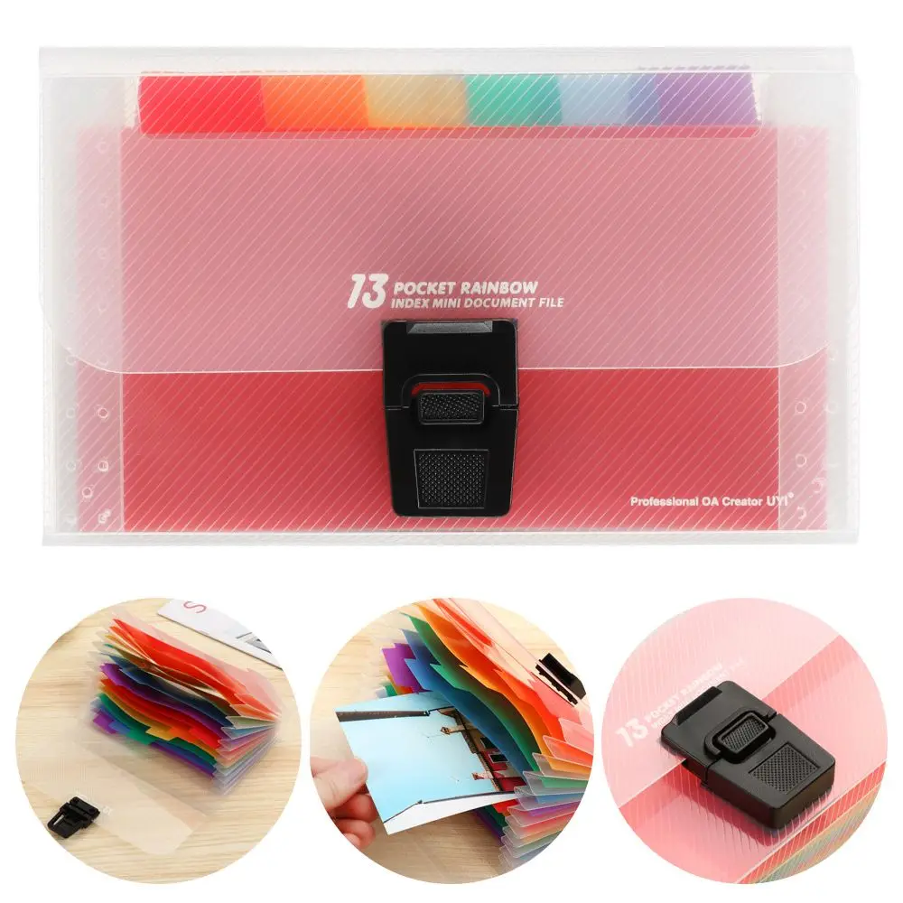 

School File Case Expanding 13 Pockets Paper Organizer File Folder Document Bag For A6|A4