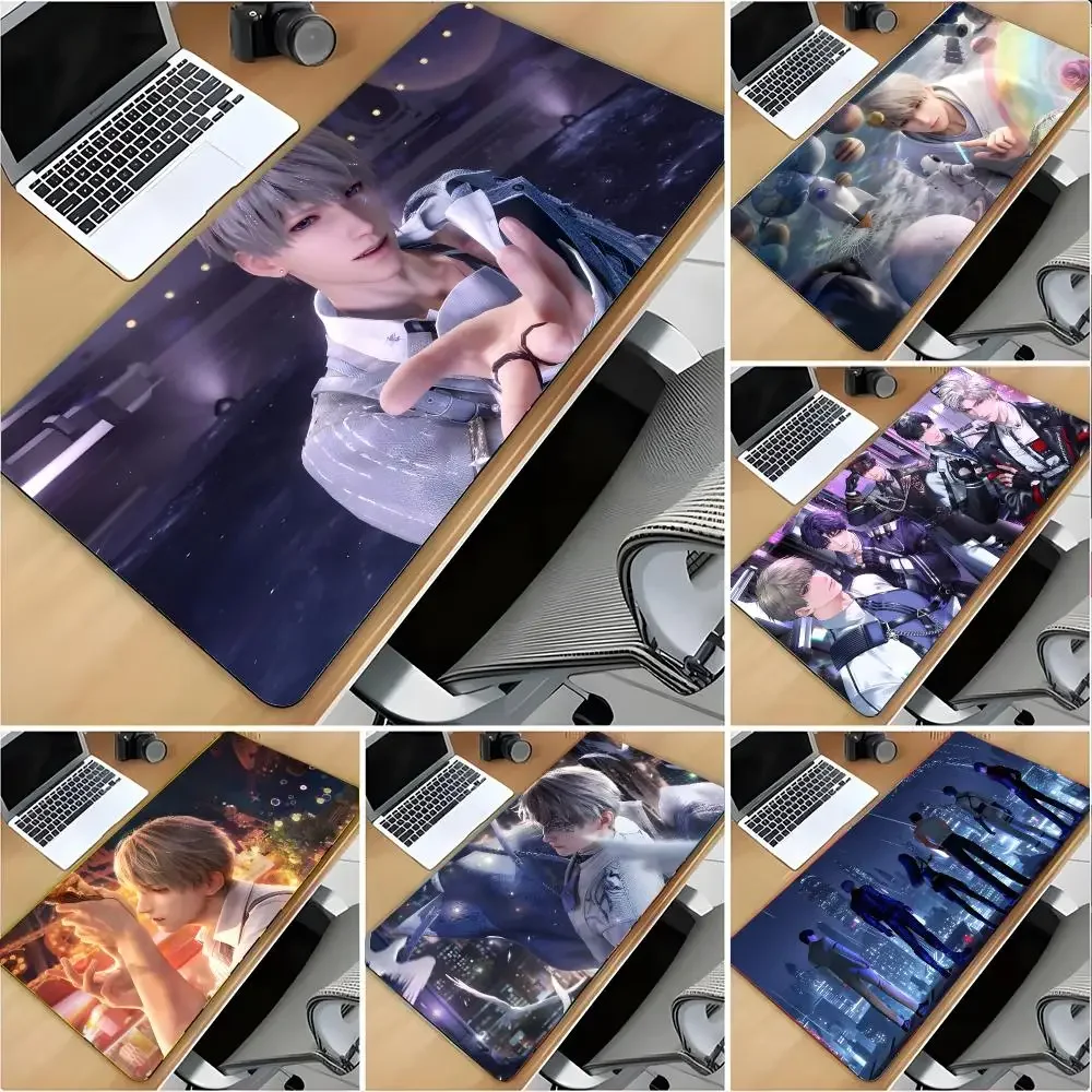 Love and Deepspace Mouse Pad Large Mouse Pad Desk Mat Non‑Slip Gaming Board Game Mat with Stitched Edges