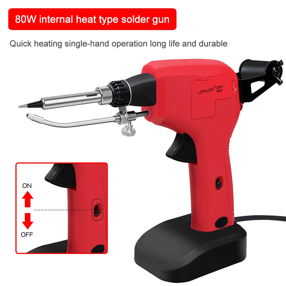 Electric Soldering Iron Tin Gun Hand-Held Internal Heating Automatic Send Tin Professional Welding Repair Tool 80W US/EU Plug