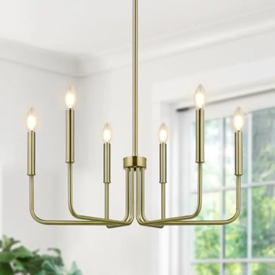 

Brass Chandelier, Farmhouse Chandeliers for Dining Room Lighting Fixtures Hanging, Vintage Candle Pendant Light Light Fixture f