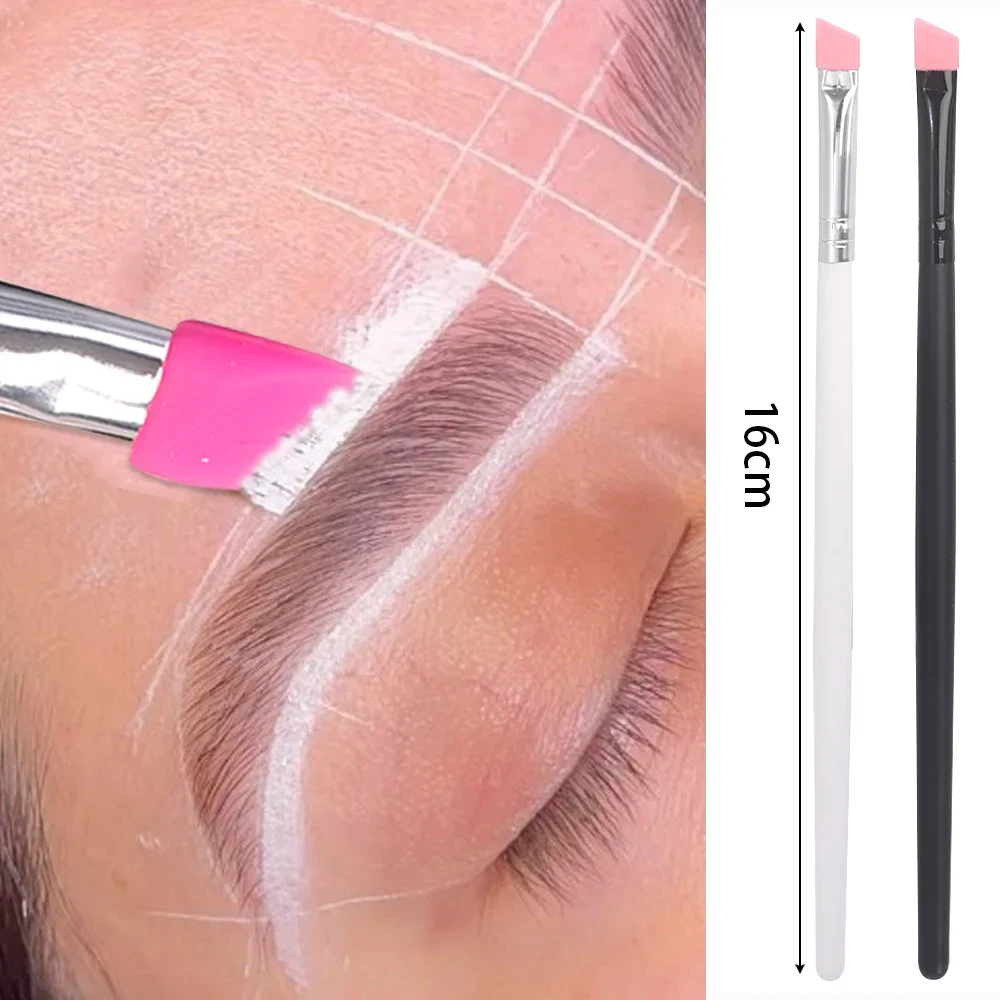 Silicone Lash Eyeliner Brush Dual-ended Upgrade Thin Fine Eyebrow Brushes Professional Angled Eyes Brow Make Up Cosmetic Tools