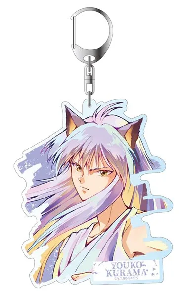 6cm Anime Fans Gifts Yu Yu Hakusho Acrylic Keychain Assembly HD Characte Hiei Kurama Yuusuke Urameshi Ornaments Friend Gifts