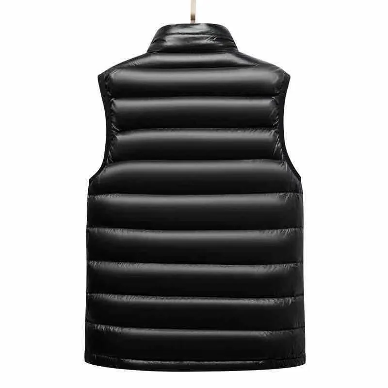 2025 Autumn And Winter New Men's Standing Collar Vest Quality Goose Down Vest Jacket Casual Fluffy Warm Vest
