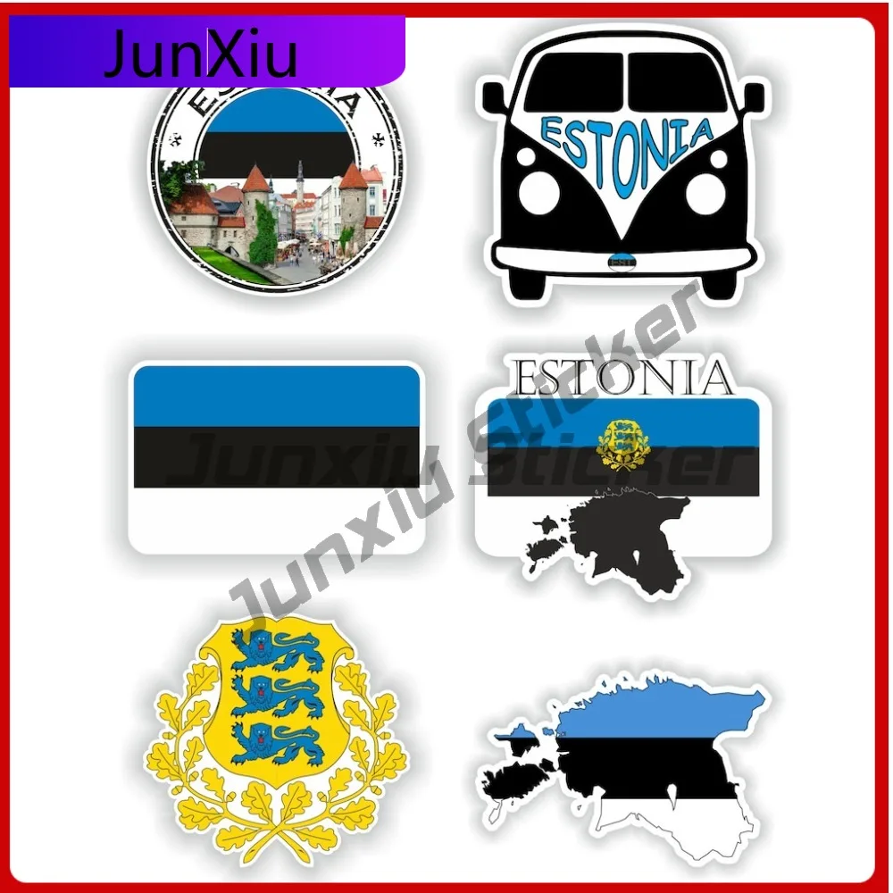 

Набор забавных наклеек для бампера из Эстонии: устойчивые к выцветанию, декоративные, на заказ, всепогодные, графические, аниме-аксессуары, УФ-стойкие наклейки для бампера