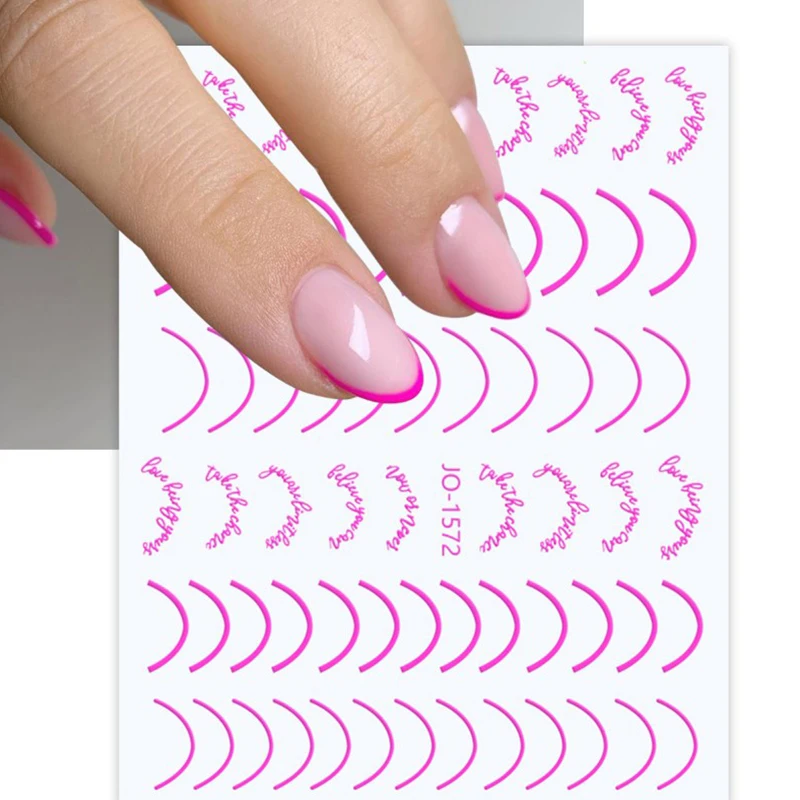 Pegatina para uñas con forma de líneas francesas, calcomanía para uñas estereoscópica multicolor, salón de uñas, entusiastas de la arte de uñas DIY