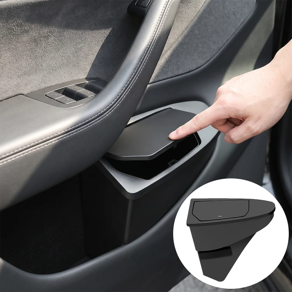 Car Door Side Hidden Storage Box Organizer ABS Trash Bin Garbage Can Interior Accessories For Tesla Model Y Juniper Model YL
