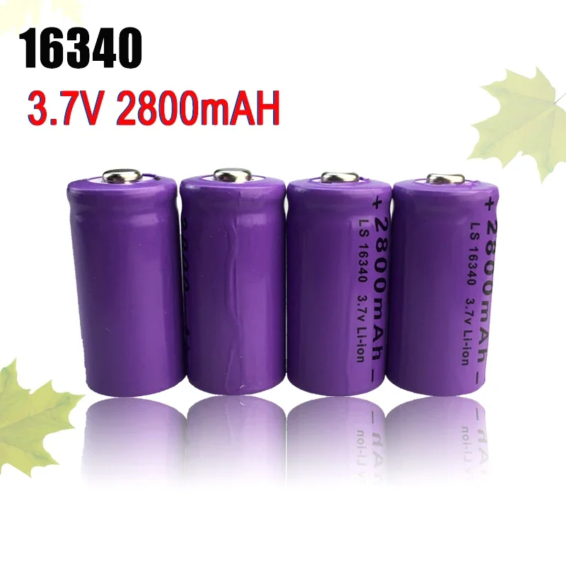 

Li-ion 3.7V 2800mAh CR123A RCR 123 ICR 16340 for Safety Camera Rechargeable Battery Lithium Ion Battery with Charger